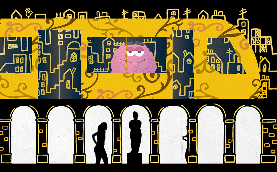 ANIMATION CLIN D OEIL DU PERSONNAGE CERVEAU